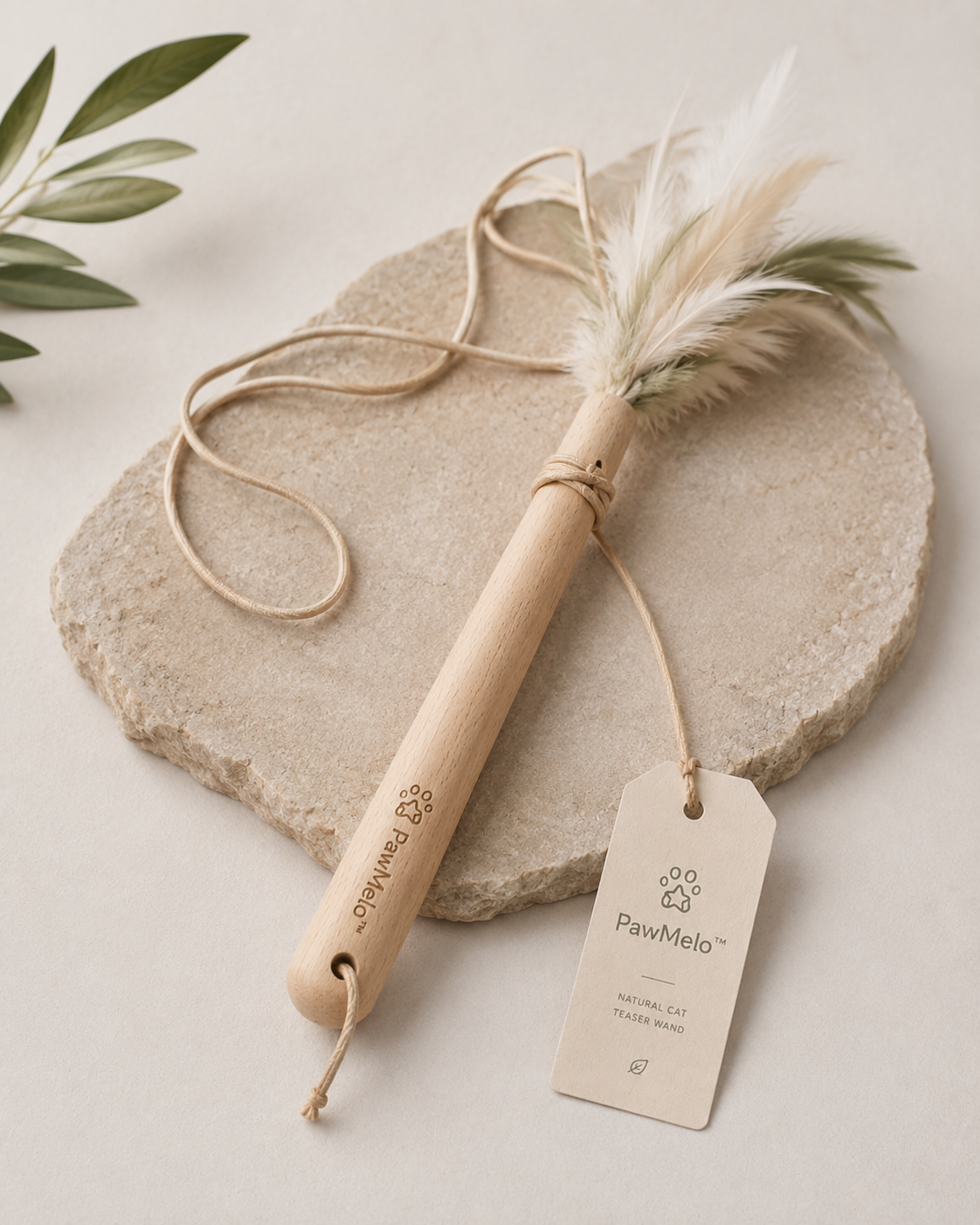 PawMelo™ Natural Cat Teaser Wand